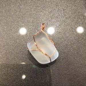 Wire Wrapped Sea Glass Pendant